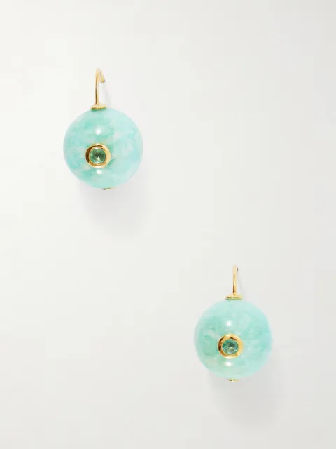 Comet beaded amazonite earrings - blue - One Size