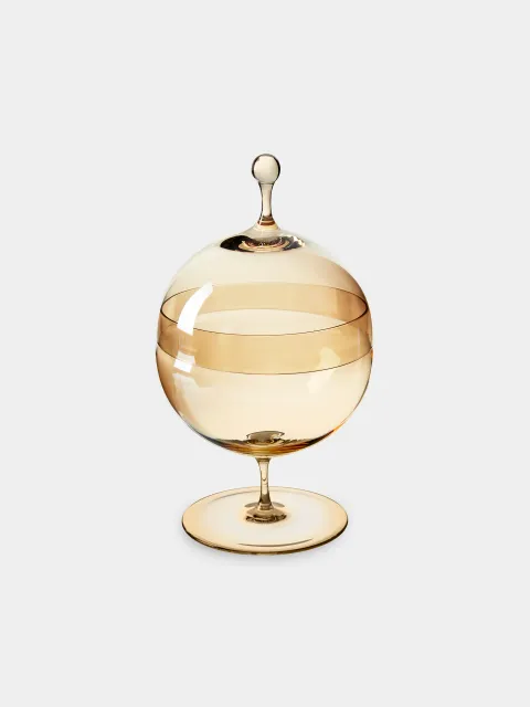 Gold Luster Hand-Blown Crystal Candy Dish II