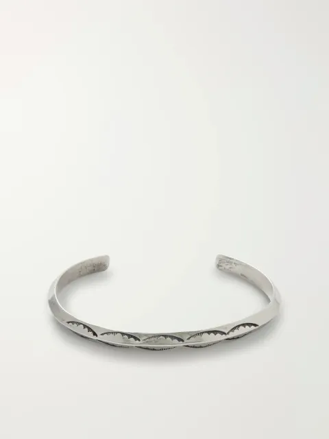 Vintage 1970s Sterling Silver Cuff - silver - One Size