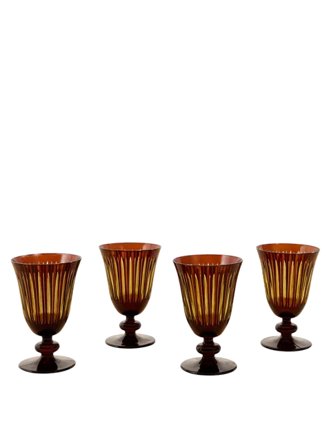Prism set of four glass wine glasses - orange - One Size
