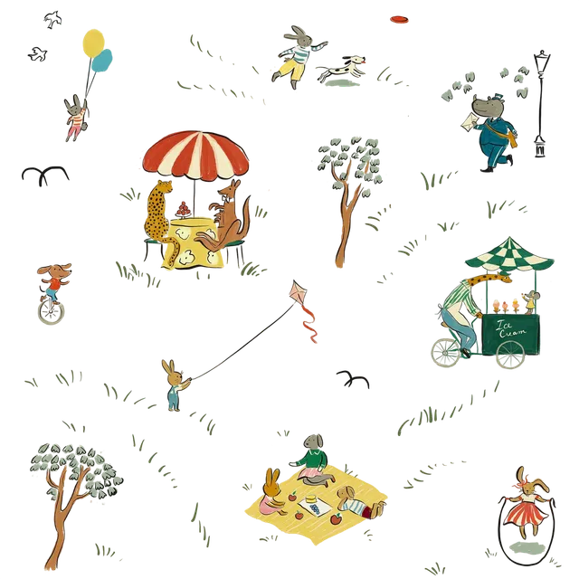 Parks - Cream Wallpaper | Removable Kids Room & Nursery Wallpaper