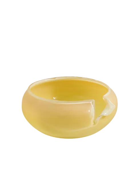 Recycled-glass bowl - pastel yellow - One Size