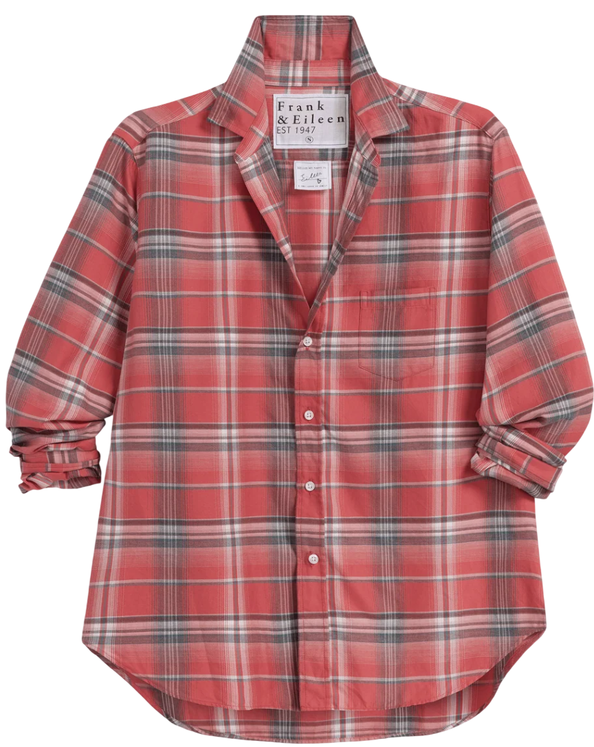 EILEEN Vintage Red Plaid, Italian Brushed Cotton