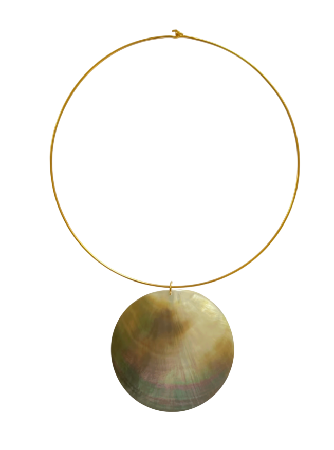 Gaia Mother of Pearl Gold Collar Necklace