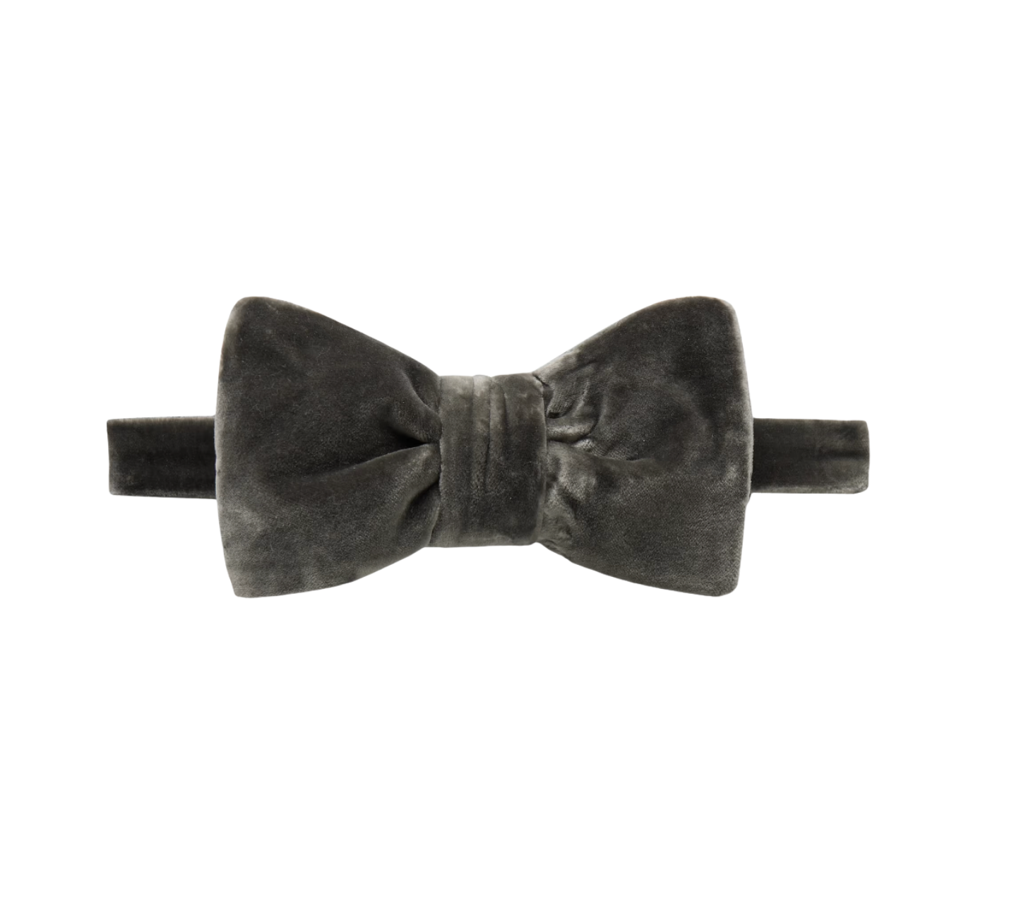 Pre-Tied Cotton-Velvet Bow Tie - gray - One Size