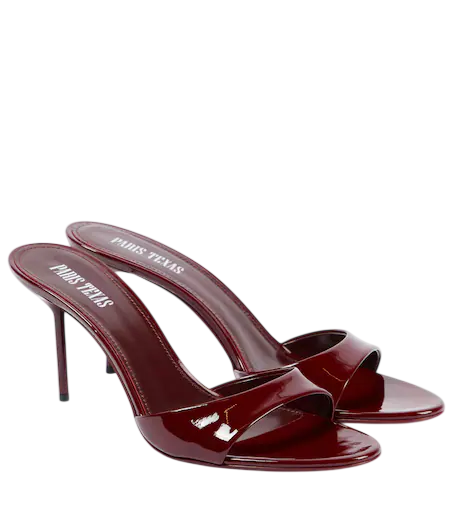 Lidia 70 patent leather mules