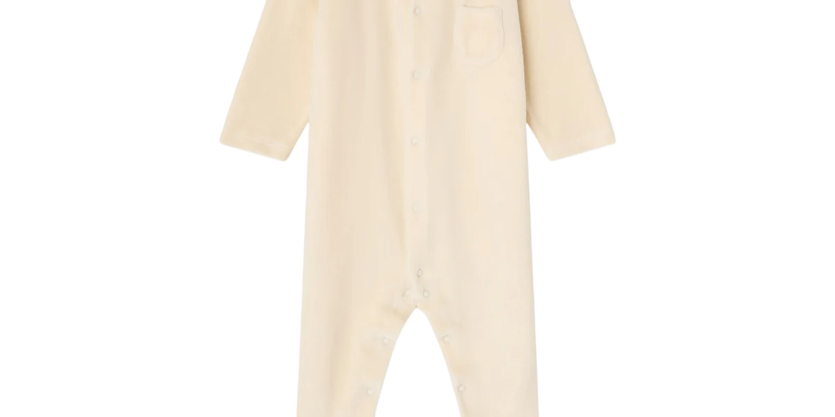 Tilouan velour pyjamas with hand-embroidered bird collar