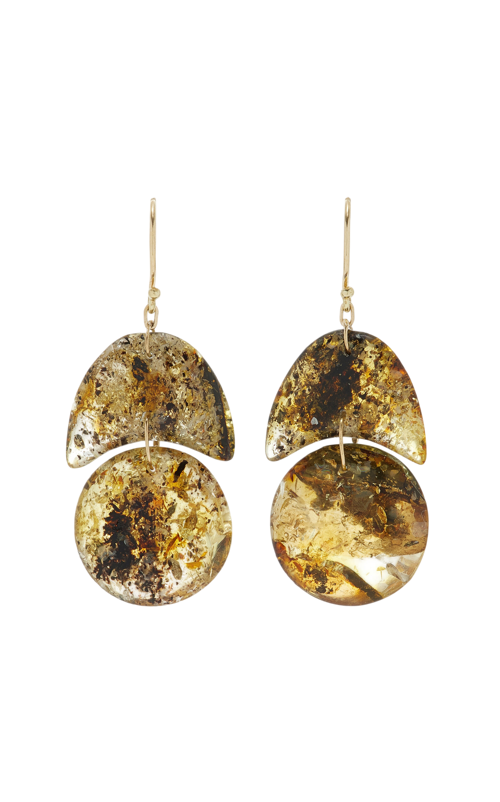 Tiny Arps 18K Yellow Gold Amber Earrings